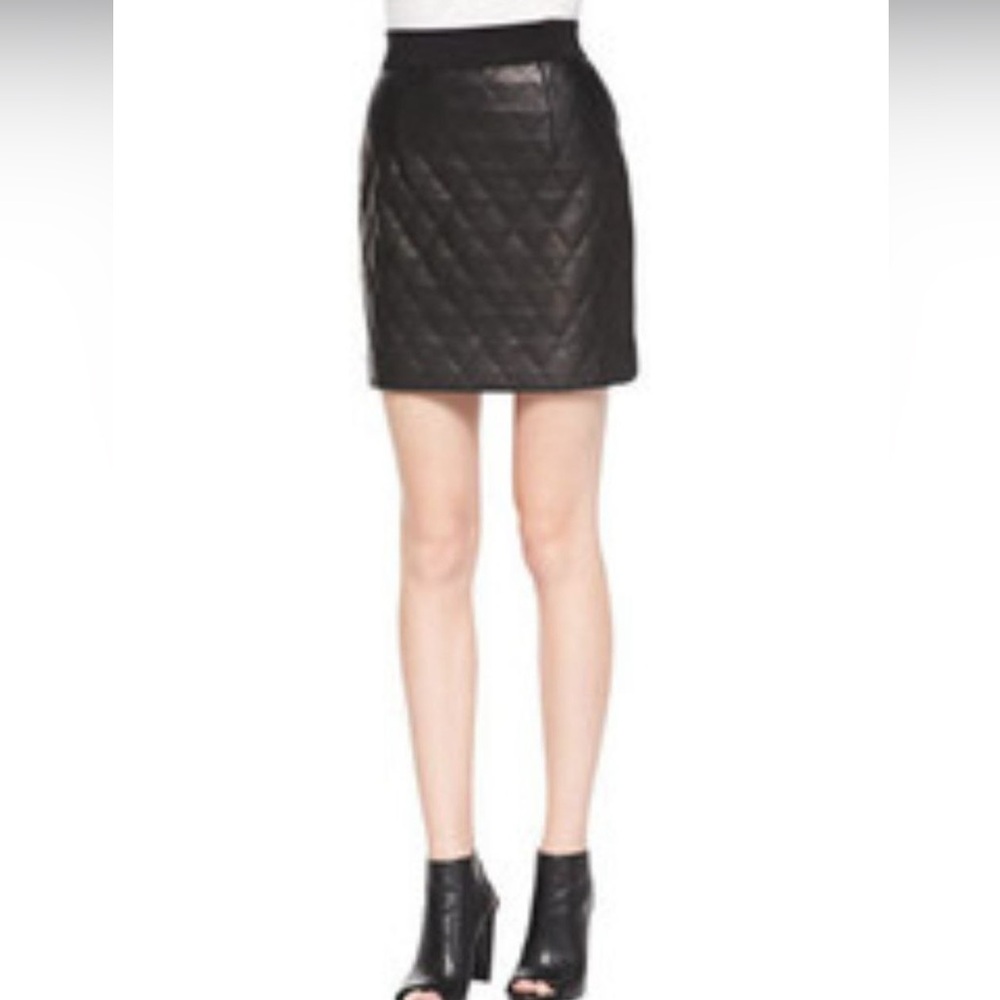 Quilted Lamb Leather Skirt